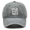 HAVE Faith" Print Adjustable Baseball Hat, Flat Cap Solid Color Casual Headwear Distressed Snapback Sun Hat