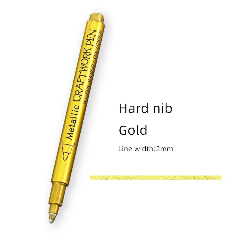 Złoty Srebrny Metaliczny Marker Wodoodporny Trwały Marker do Malowania Kamienia, Kubka, Ceramiki, Szkła DIY Materiały Malarskie