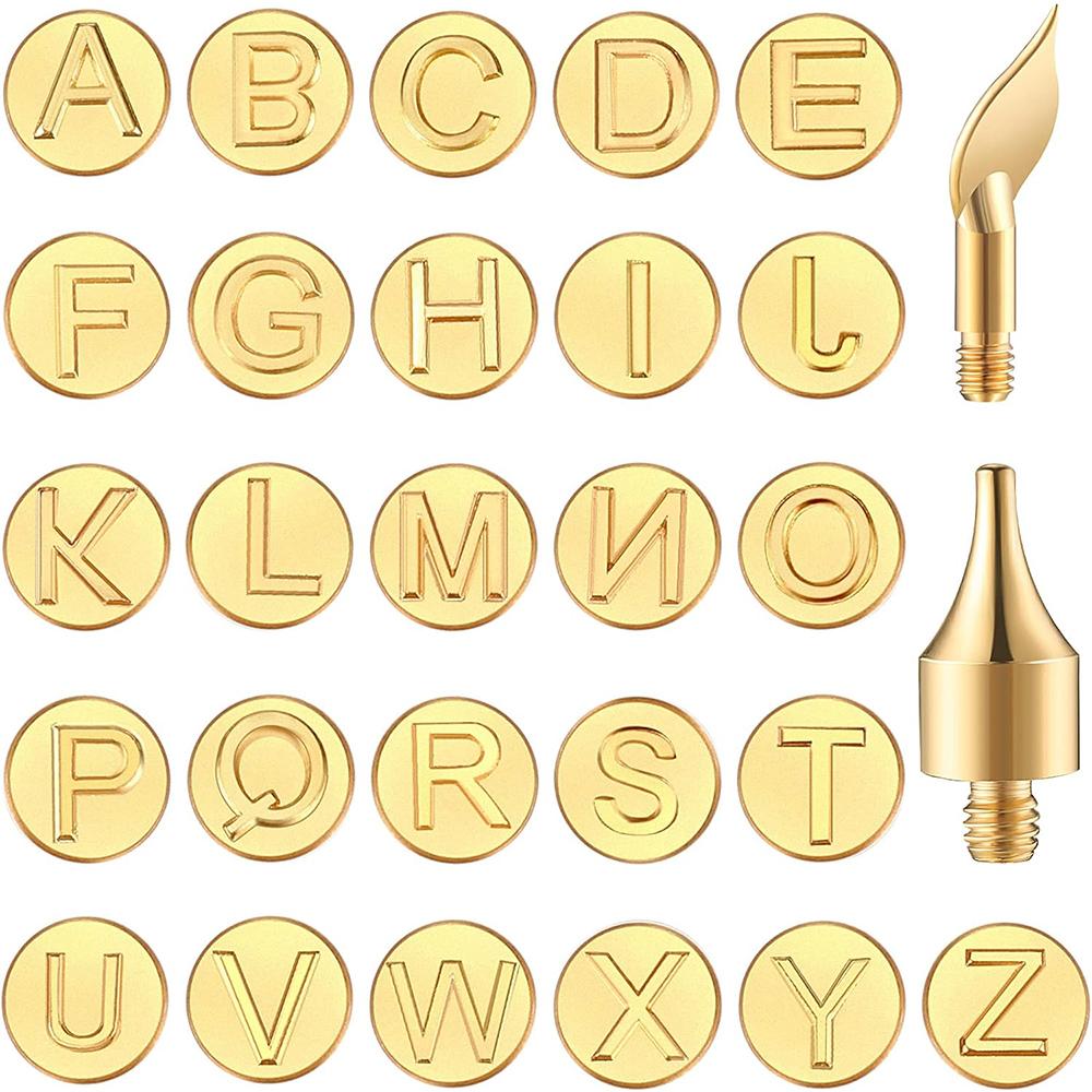 

28/56Pcs Wood Burning Tip Copper Letters Wood Burning Tool Wood Burning Alphabet Template Branding and Personalization Tool