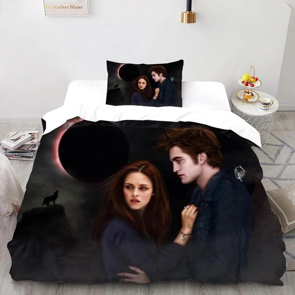 Die Twilight Saga Bettwäsche-Set Einzelbett Twin Full Queen King Size Bettwäsche-Set Vampir-Mädchen Bettbezug Bettwäsche Anzug Geburtstagsgeschenk