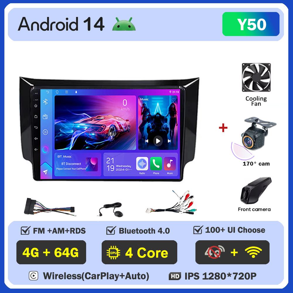 Car Radio Android 14 For Nissan Sylphy B17 Sentra 12 2013-2018 2din Carplay Auto Screen Stereo Head Unit Autoradio 10 Inch Wifi