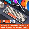 T-WOLF T30 Wireless RGB Mechanical Gaming Keyboard - Bluetooth, Three Modes, Blue Switches
