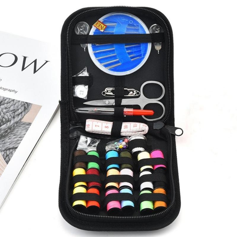 1 set de truse de cusut Set cutie portabilă de cusut pentru îmbrăcăminte, cutie de depozitare pentru ață de broderie, pachet de cusut de uz casnic, instrumente pentru reparații rapide