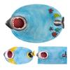 Shark Shape Dumpling Plate with Soy Sauce Dish Creative Handmade Shark Shape Platter for Sushi Cheese Board Party Tray Cute Home Dining Decor