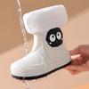 Winter Cotton-Padded Cute Cartoon Children's Rain Boots Outdoor Personality Waterproof Shoes Boys Girls Students Non-Slip Large