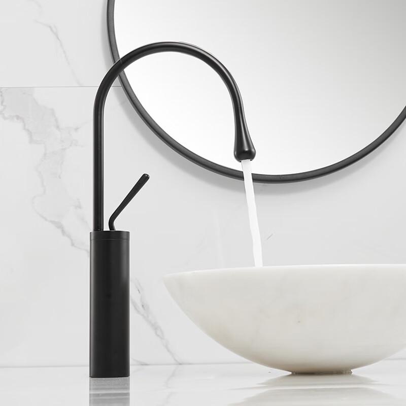 Zhongshu YLQ Black Tall Copper Water Drop Faucet