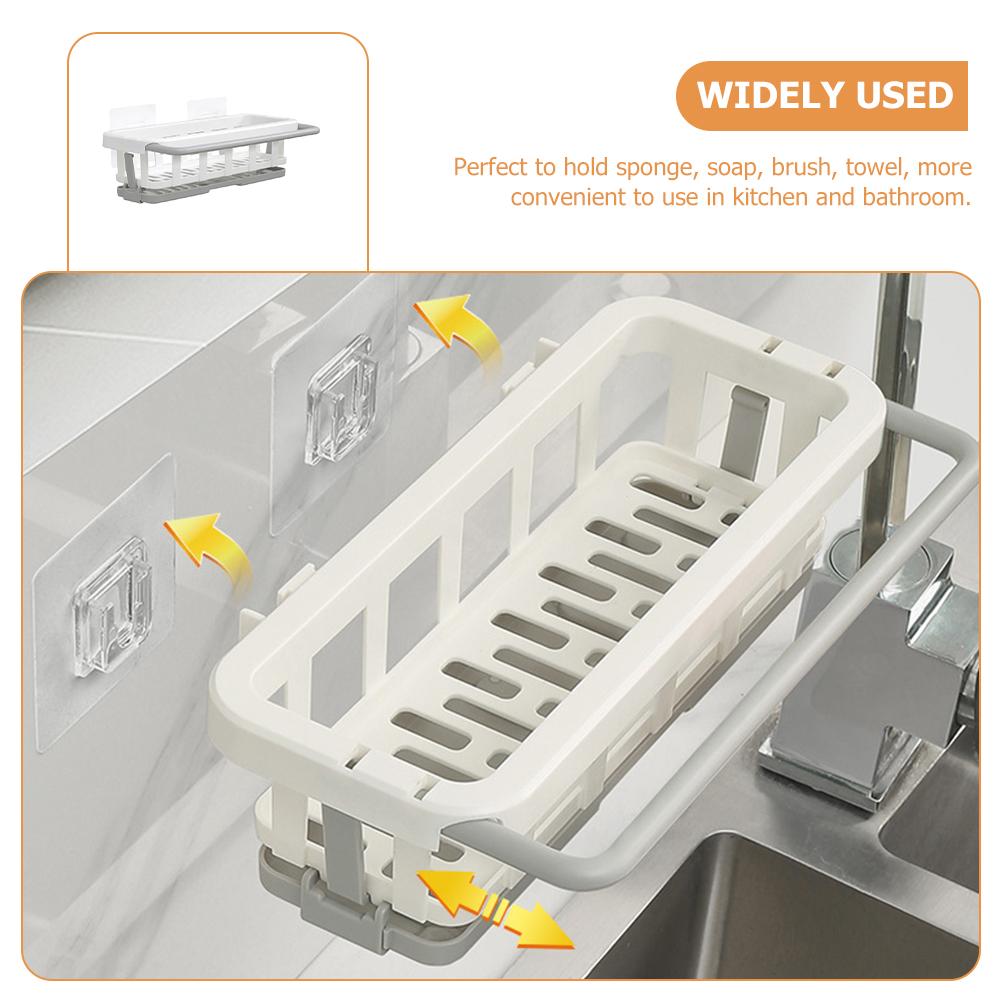 Shelf Kitchen Sponges Rag No Punching Holder Stand Abs Sink Organizer Rack Retractable