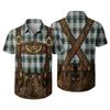 Men’s Short Sleeve Button Down Shirt with Vintage Festival Inspired Print Relaxed Fit Casual Party and Everyday Top