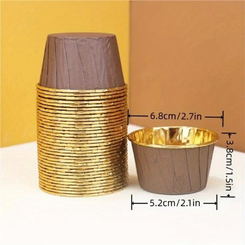 50Pcs Cupcake Paper Cup Aluminum Foil Cupcake Liner Baking Cups Muffin Wrapper Tray Pastry Tools Wedding Party Birthday Supplies