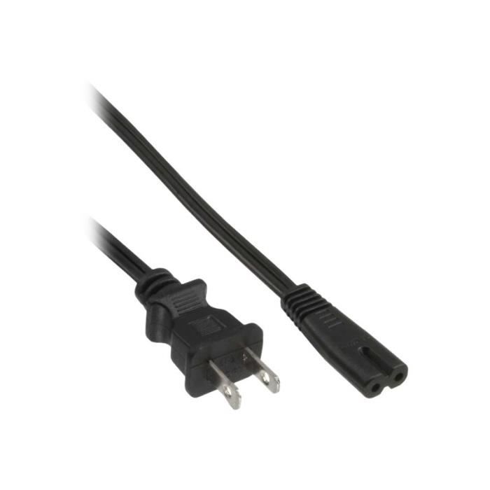 Cavo di alimentazione in linea nema 1-15 (m) per iec 60320 c7 125 v 7 a 50 cm nero stati uniti