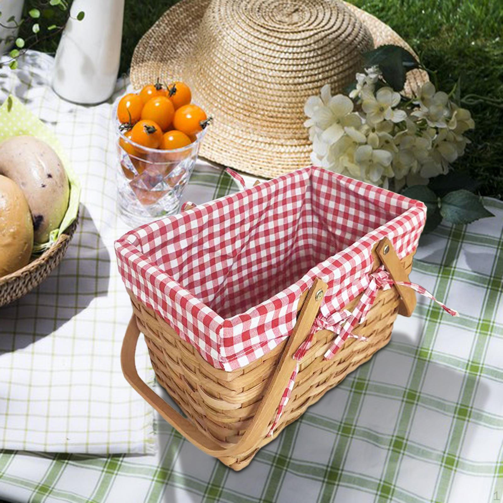 

Outdoor Storage Basket for Fruits And Flowers, Portable Picnic Hamper Events S
