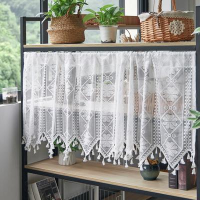 Französische Spitze Vorhang Vintage Kurz Transparent Schrankvorhang Bauernhaus Rustikal Boho Kleines Fenster Stange