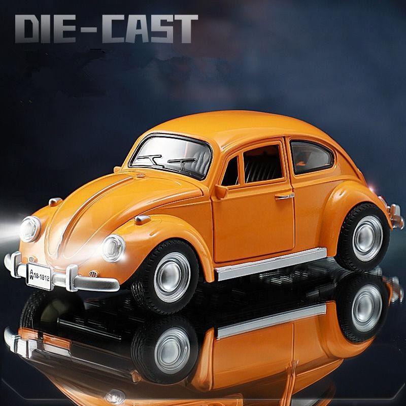1:18 Beetle Alloy Classic Car Model Diecasts Metal Vehicles Car Model High Simulation Sound Light Collection Childrens Toys Gift