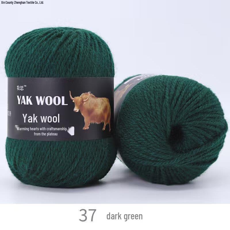 Yak Wool 3-Ply Hand-Knitted Medium-Thick Yarn for Sweaters, Coats, Scarves, and Hats (DIY).