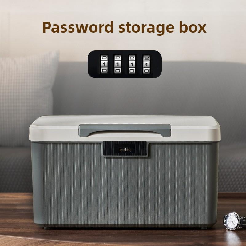 Creative Locked Storage Box Household Valuables Storage Bins Bedroom Password Organize Box Modern Home Organization Accessories