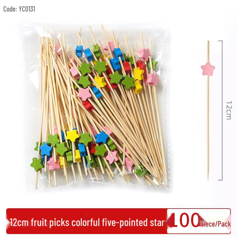 Creative Bamboo Fruit & Flower Picks for Parties, Cocktails, Burgers, & Easter Decorations