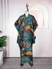 Afrikanisches Übergrößen Damen Ethno-Print Langes Roben- & Kopftuch-Set