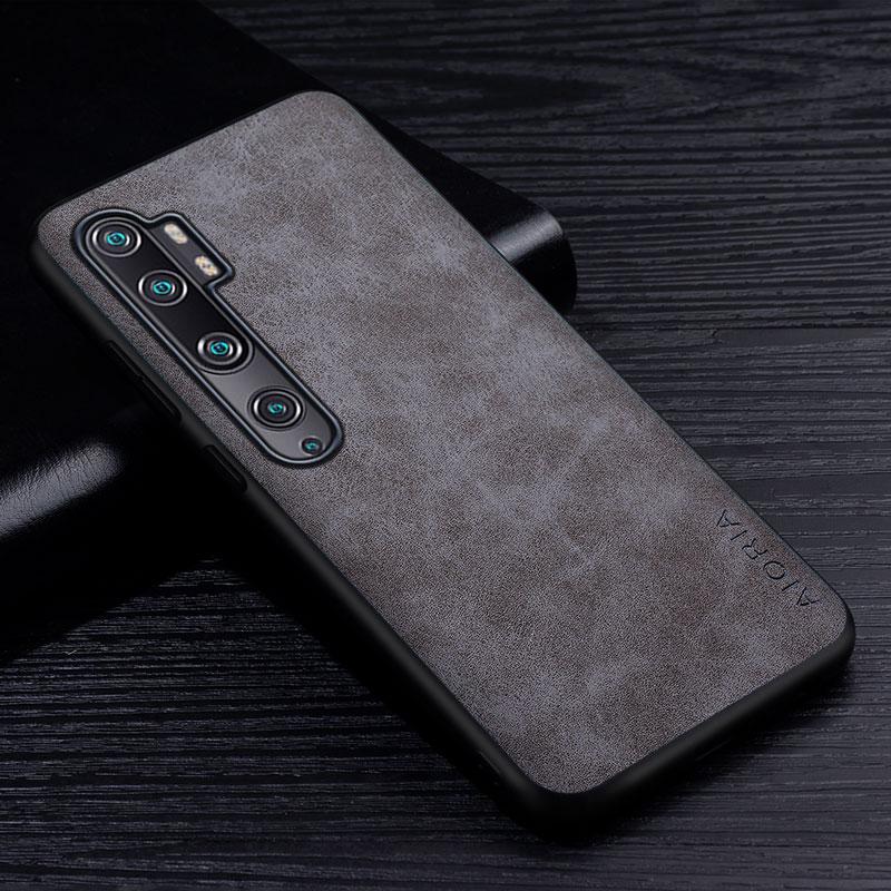Premium PU-Leder-Telefonhülle für Xiaomi Mi Note 10 Pro Kratzfeste einfarbige Abdeckung für Xiaomi Mi Note 10 Lite-Hülle