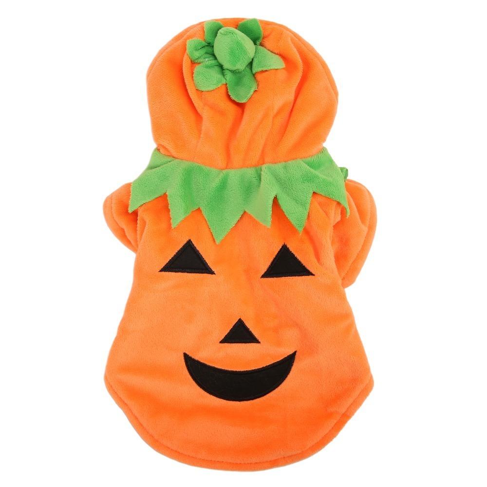 Warm Fleece Puppy Warm Outfits Fleece Hoodie Pumpkin Dog Costume Halloween Pet Clothes  Party