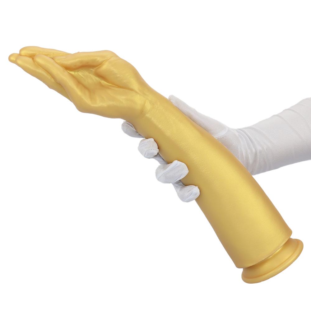 Plug Anale a Pugno in Silicone Dorato per Uomo - Dilatatore Extra Large Masturbatore Finto Braccio