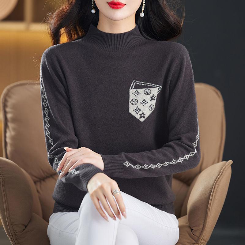 

Женский вязаный свитер осень-зима свободный полувысокий воротник длинный рукав плотная базовая рубашка XXS фиолетовый