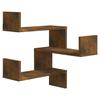 VidaXL 2x Floating Wall Corner Shelves Hanging Storage Furniture Bedroom Living Room Smoked Oak 815205