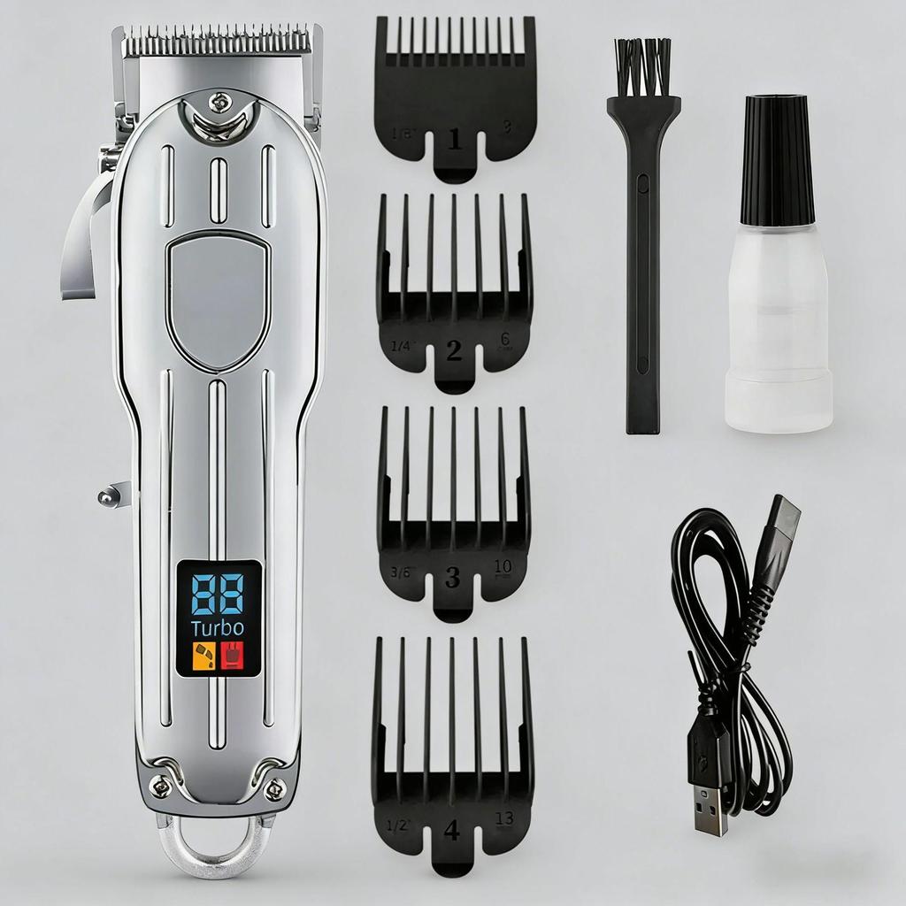 Professioneller Elektrischer Haarschneider & Trimmer mit Titan-Klinge und Digitalanzeige