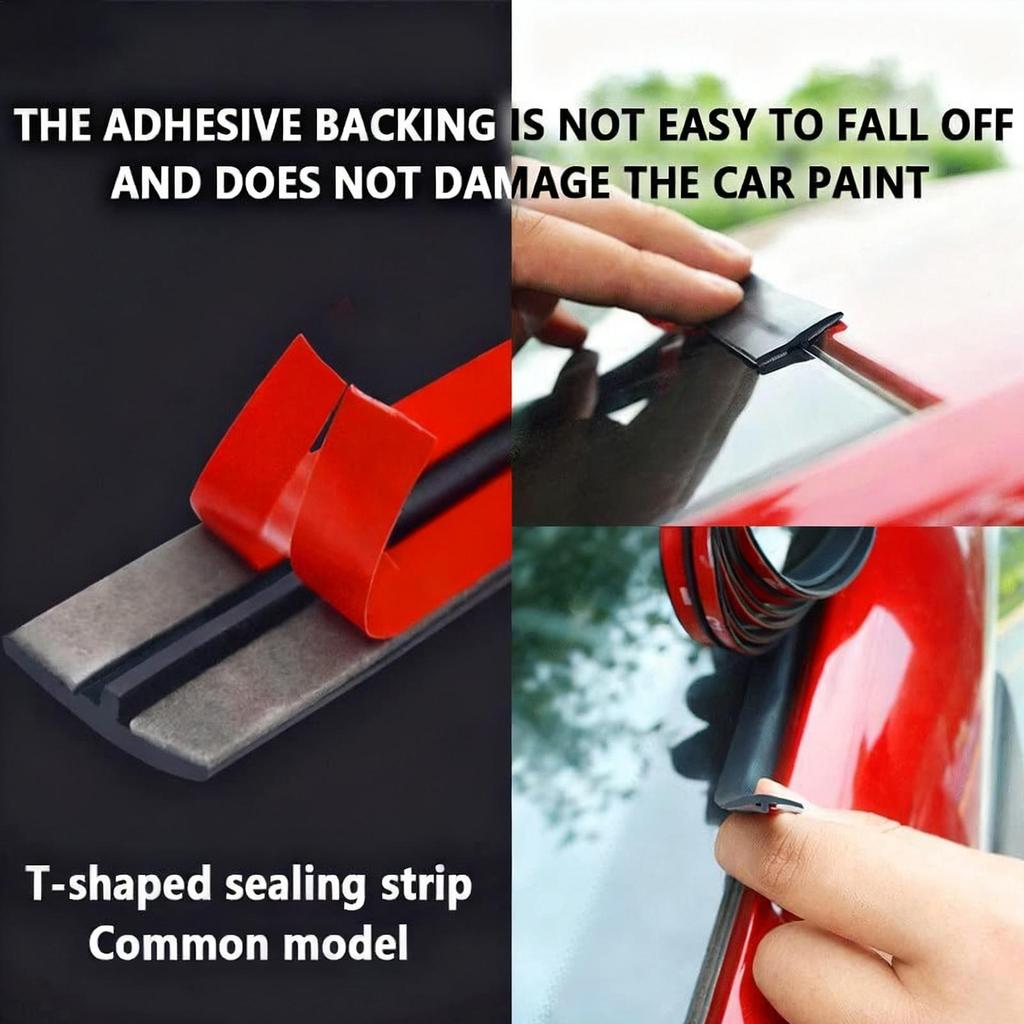 Windshield Rubber Seal Strip T-Shape UV-Resistant Weatherstrip Car Door Rubber Seal Strip For Automotive Sedan Pickup Truck RV