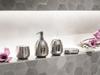 AWD INTERIOR Cleo 1434 Toothbrush Mug, Silver, Glamorous Stoneware
