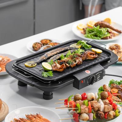 Electric Indoor BBQ Pan Smokeless BBQ Grill Cooking Versatile Options Durable And Reliable Smokeless Indoor Black US Plug