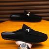 Plus Size Open Back Casual Shoes Half Shoes For Men Mules Loafers Slippers Closed-Toe Backless Slides Sandal Slip On Flats