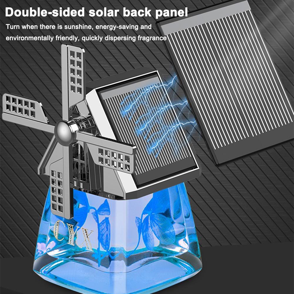 Auto Windmill Solar Car Perfume Air Freshener Aromatherapy Cute Car Energy Rotating Aromatherapy Diffuser Interior Decoration