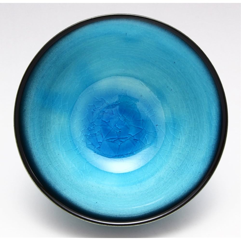 Mino Ware Tokuyama "Turquoise Blue" Rice Bowl Large 11cm Diameter 6cm Height Japanese Tableware