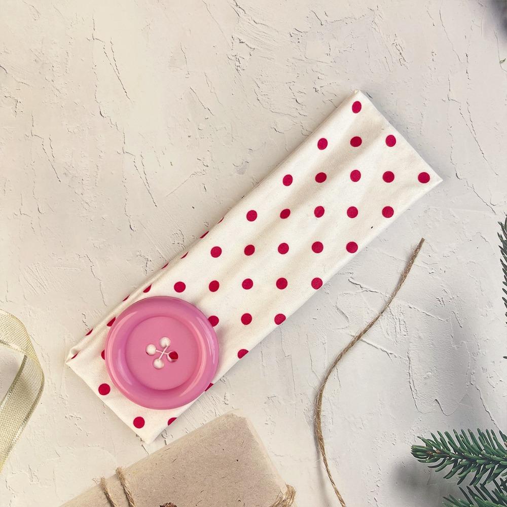 Colorful Elastic Hairband Vintage Style Polka Dot Headband High Quality Button Hairband