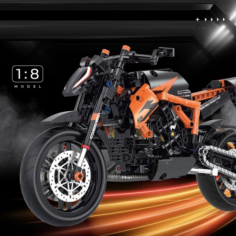 Non-Toxic Technical Motorcycle Building Blocks 1:8 Scale Model Kit For Kids/Adults Road Racer Bricks Toys (Halloween/Birthday Gift)