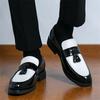 New Pointed Whie Black Red Mixed Tassels Wedding Formal Leather Shoes for Men Casual Platform Loafers Homecoming Dress Footwear