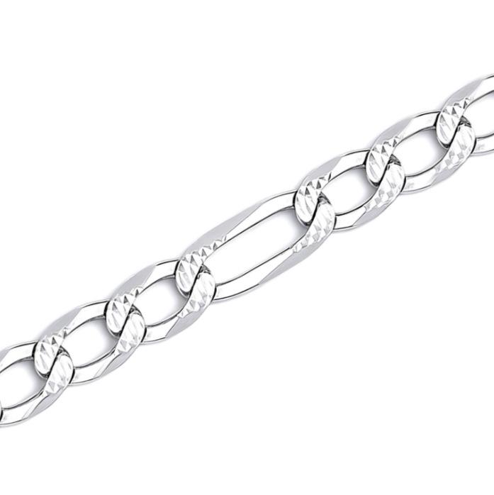 Men's 6mm Patterned Stainless Steel Cuban Figaro Chain Necklace