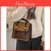 Retro Korean Style Pu Backpack For Women And Men With Pouch And Splicing Design For Daily Use