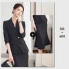 Women's Black Professional Two-Piece Suit Set: Jacket & Skirt - Ideal for Spring & Autumn