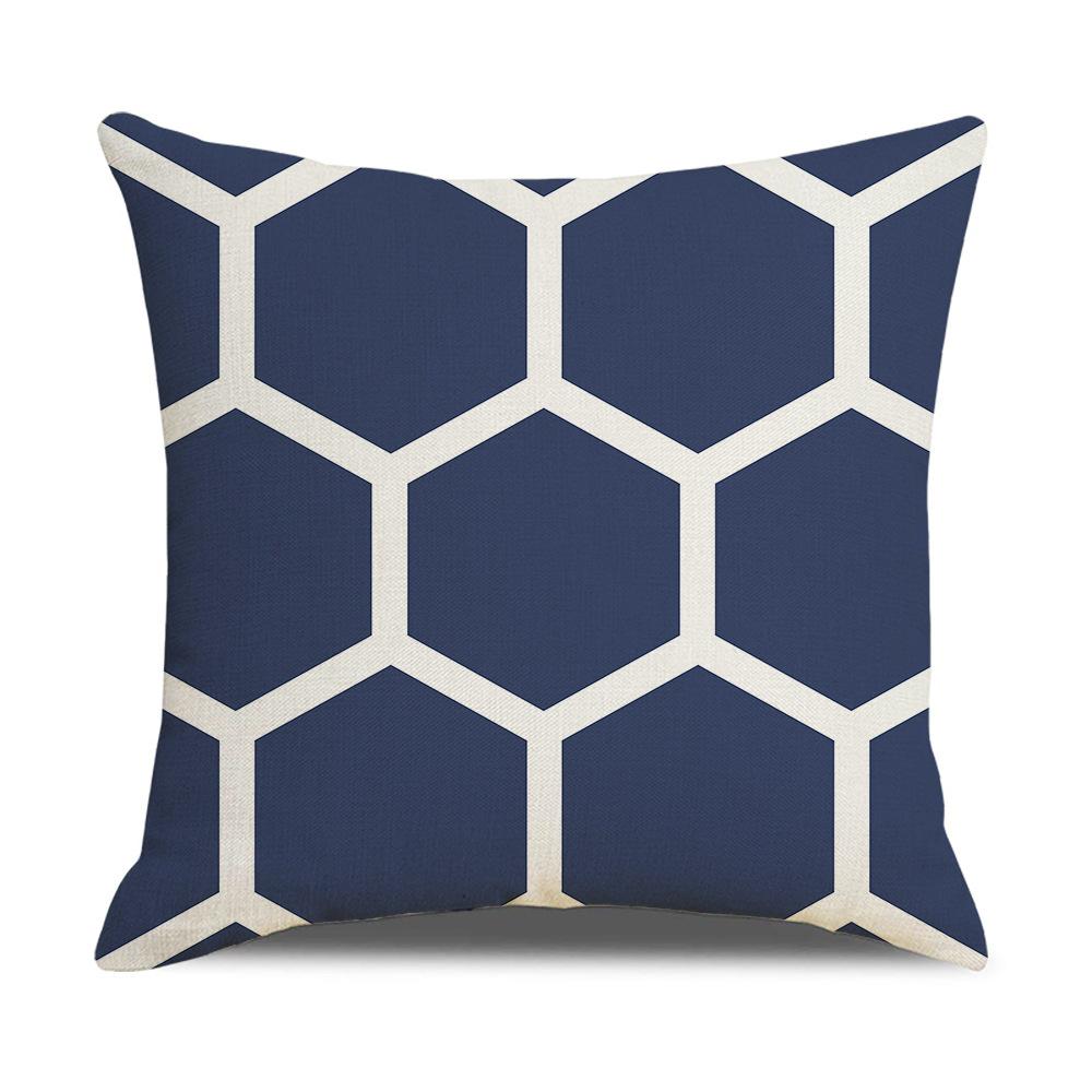 Pillow Nordic Geometric Linen Pillow Case Office Sofa Cushion Bedside Backrest Pillow Home