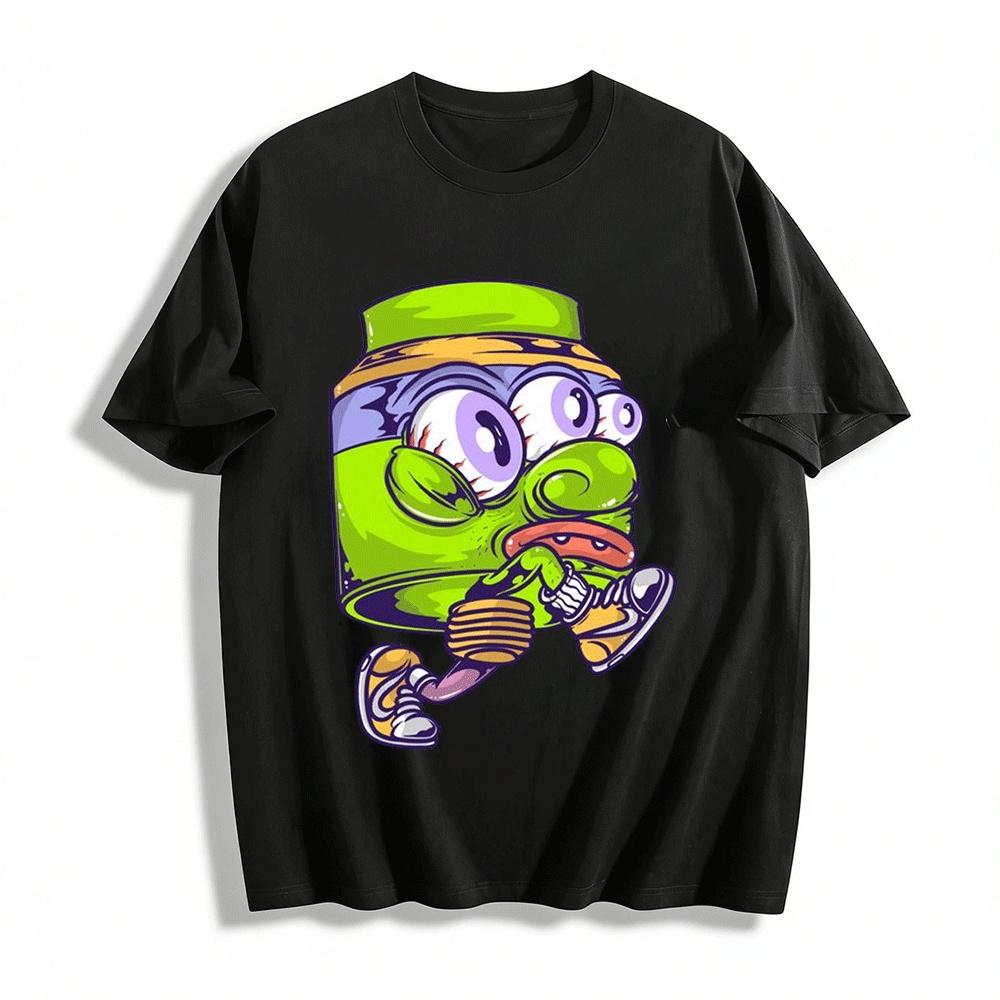 Funny Three-Eyed Can Guy Graphic Casual T-Shirt Pure cotton T-shirt XXS