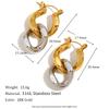 MamacitaSlay Stainless Steel Mixed Color Double-layer Earrings Unique Cool Waterproof Jewelry Women's Charm Statement EarrIings