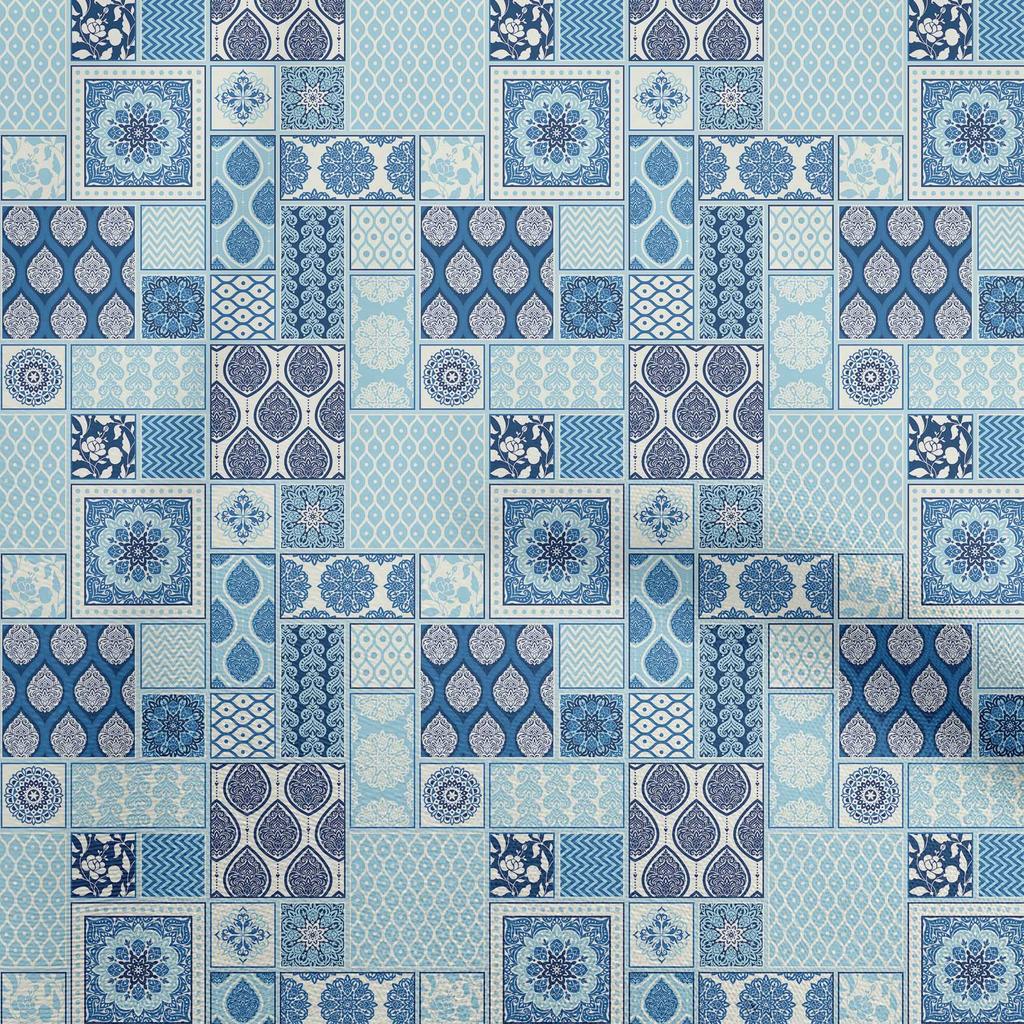 oneOone Cotton Flex Dark Blue Fabric Patchwork Fabric For Sewing Printed Craft Fabric By The Yard 40 Inch