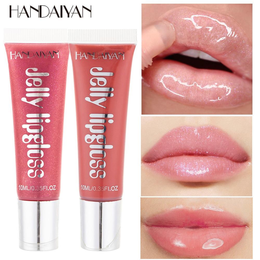 HANDAIYAN Snoepkleur Slang Jelly Lipgloss Transparante Glêzen Lipgloss Spegel Oerflak Lip Glêsfersneeisjes Dudu Lip