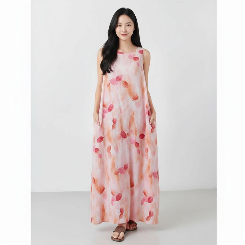 Aiyilian Summer Retro Printed Dress M