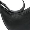 Longchamp Le Roseau Essential 21 Embossed Logo Zipper Closure Leather Half Moon Handheld Shoulder Bag Small Women Handbags Black 10217968001