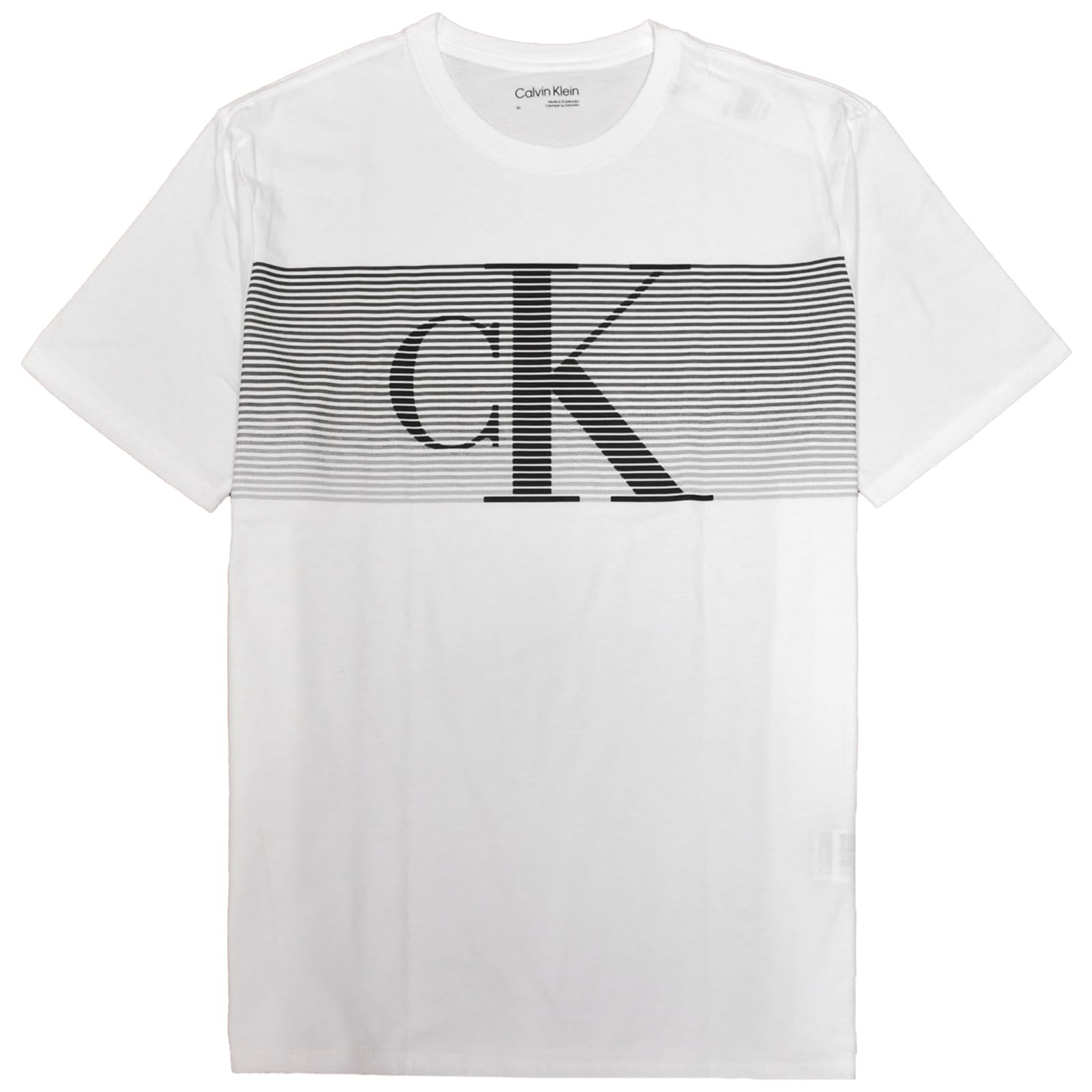 Calvin Klein Striped Size XL [Calvin Klein] Men s Short-Sleeve T-Shirt, Logo, White, [Used]