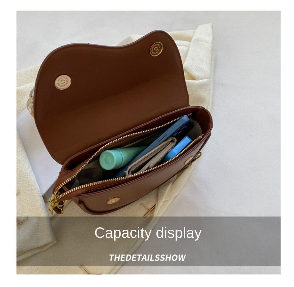 Women's PU Retro Luxury Solid Color Small Shoulder Bag Fashion Simple Underarm Handbag for Femele Travel Crossbody