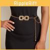 Square Circular Double Metal Chain Belt With Skirt And Dress Decorative Waist