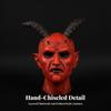 Latex Devil Mask with Horns Red Textured for Cosplayers